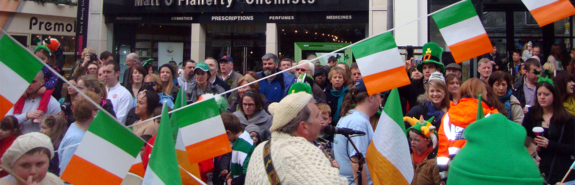 People celebrating St. Patrick's day