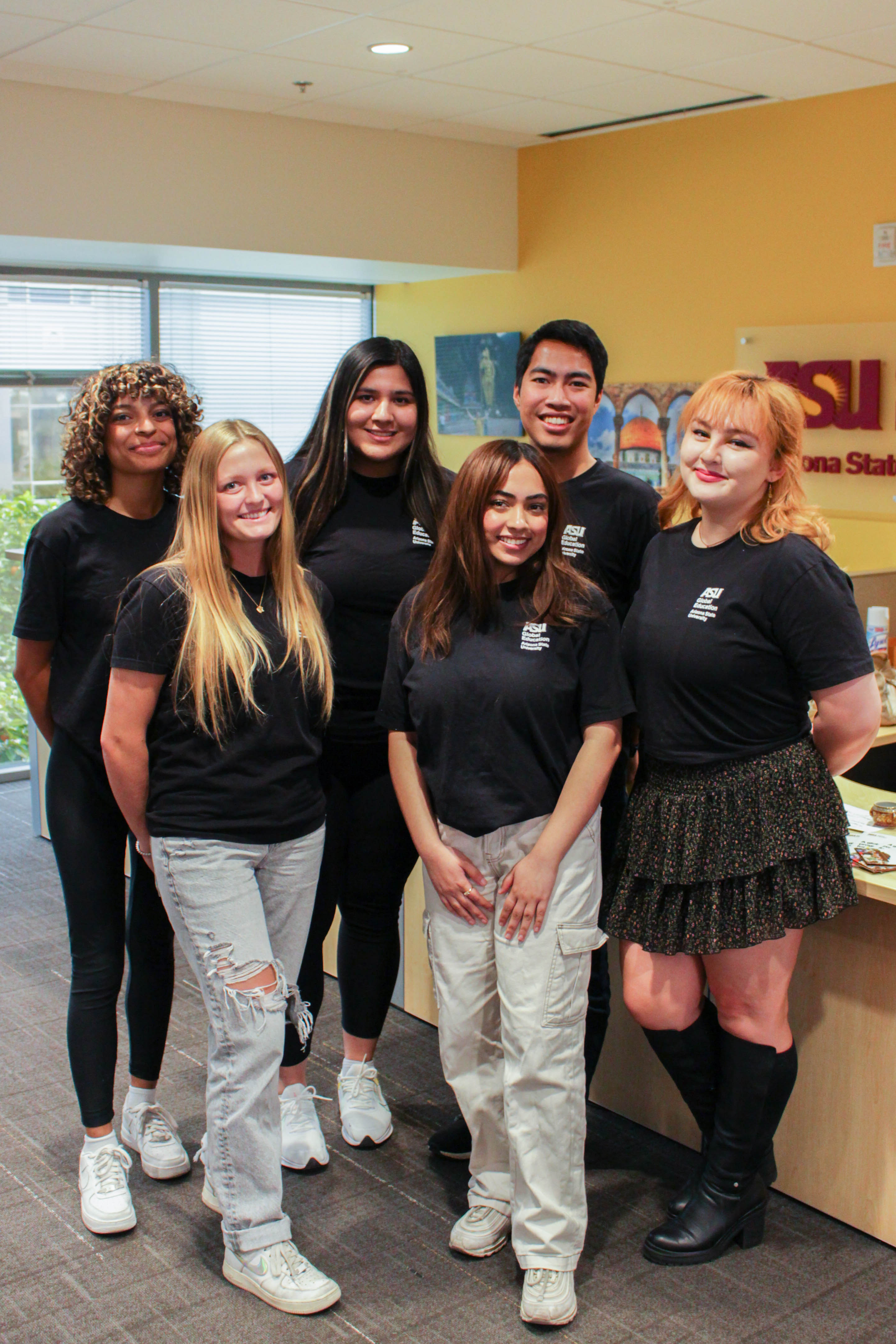 GEO student workers at the front desk ready to help you