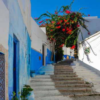 Steps in front of houses in Rabat