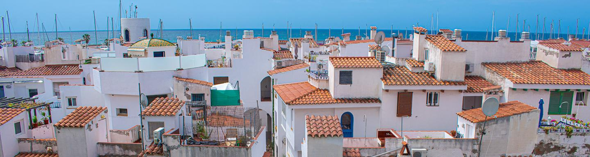 red roof buildings and ocean