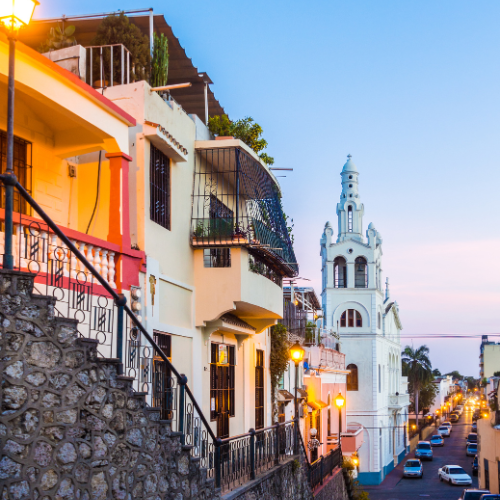 View of street in Santiago