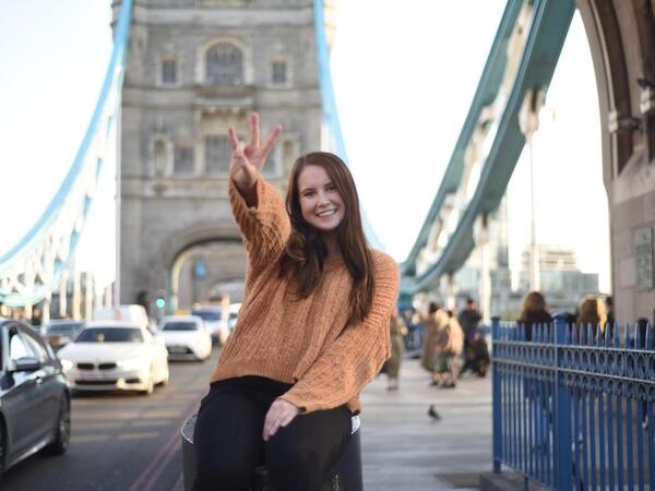 ASU student in London on the ASU Global Flex program